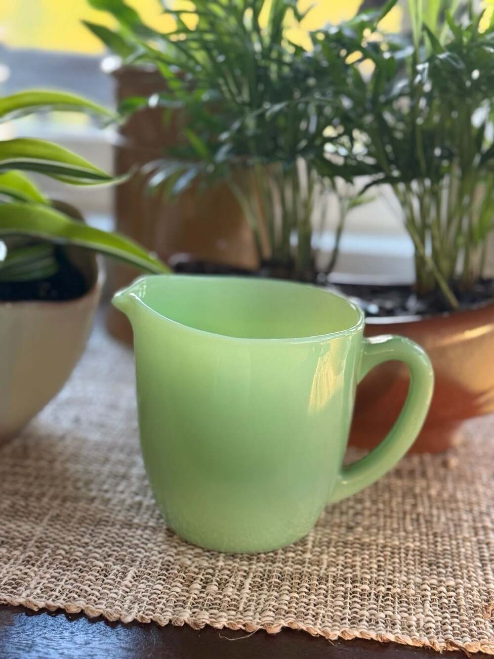Vintage Fire-King Jadeite Milk Pitcher, 20 oz